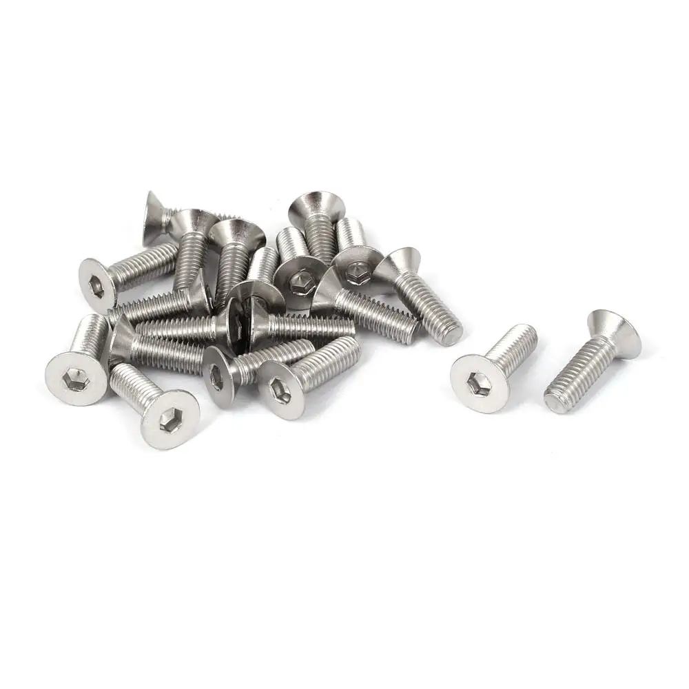 M5 x 16mm Stainless Steel Male Thread Hex Socket Countersunk Flat Head Screw