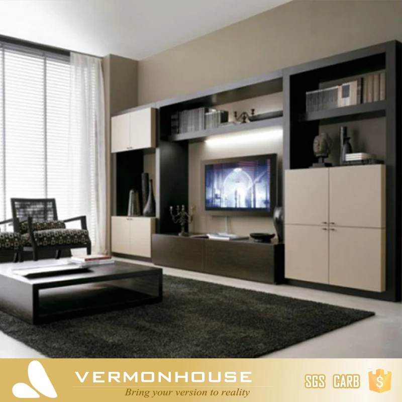 2021 Hangzhou Vermont Modern Design Hotel Lcd Wooden TV Cabinet Wall Units Table