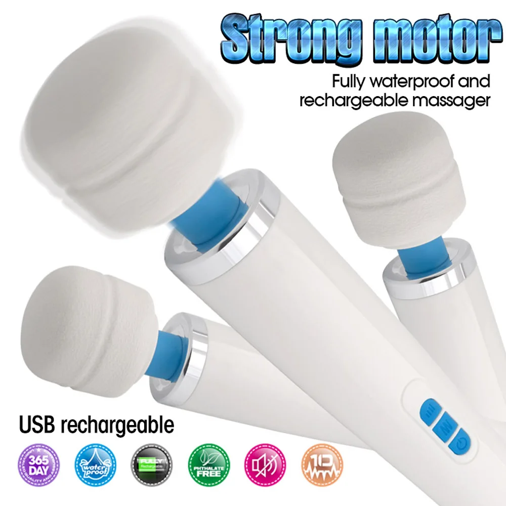 
USB Rechargeable 20 Modes Body Massager Designed Erotic Japanese Massage Wand Vibrator 