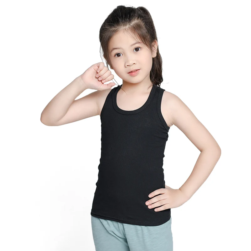 
Custom O Neck Tank Top Sleeveless Undershirts Candy Color Vocation Wear Cotton Boys Girls Unisex Summer Vest 