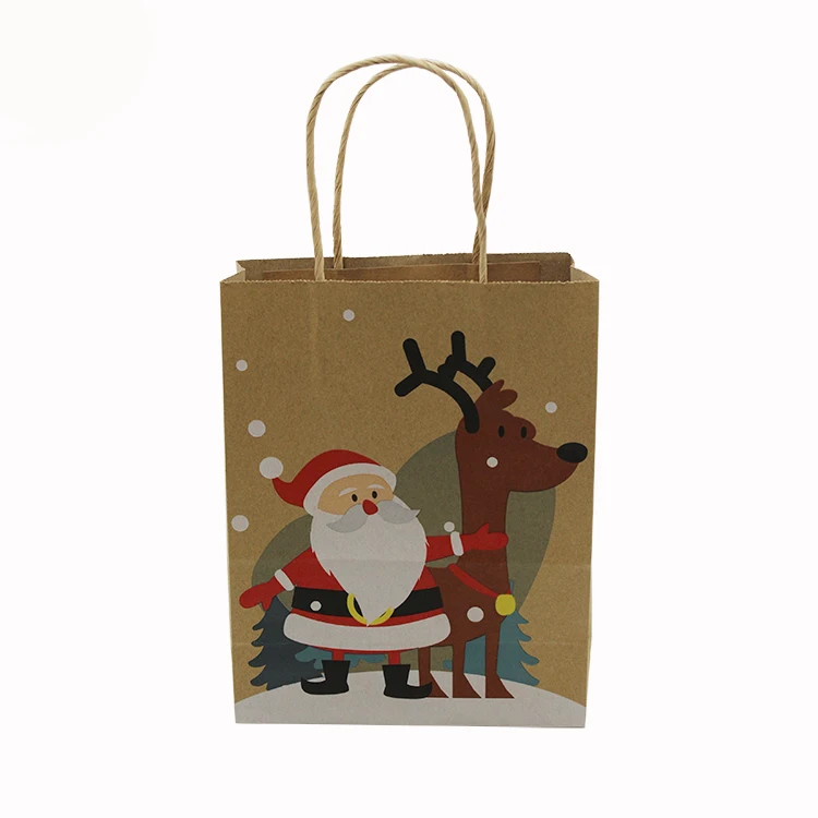 Wholesale bag gift Cheap Price Tote Bag Custom Gift Foldable Kraft Paper Christmas gift bag