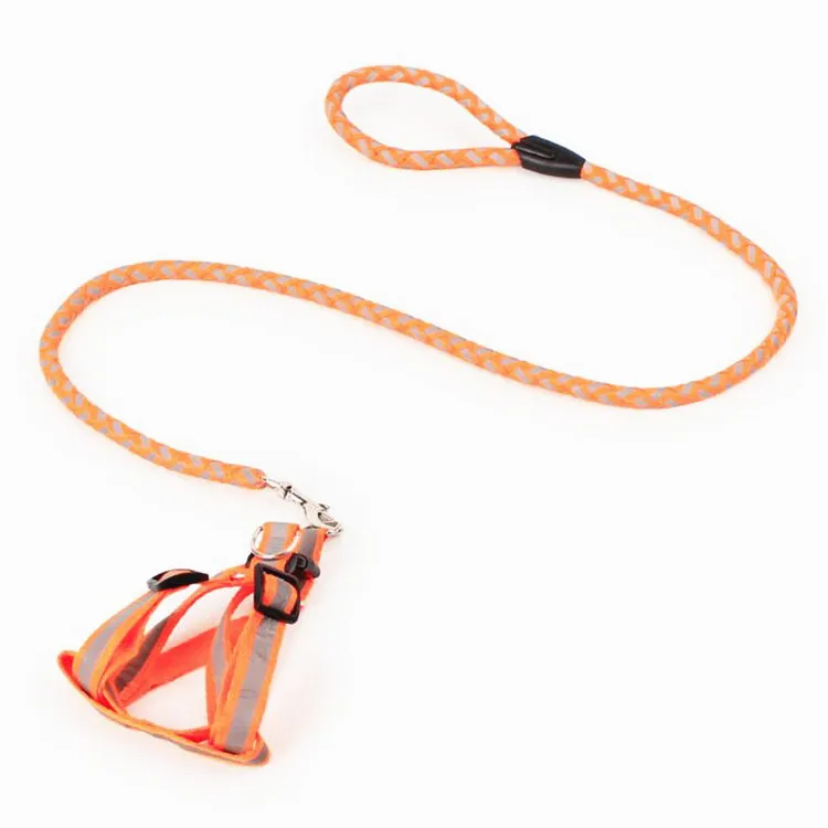  Высококачественные товары для домашних животных шлейка собак нейлоновая веревка Круглый поводок светоотражающий