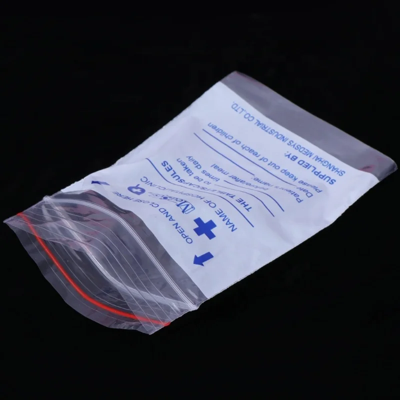 Pill case Zip Lock Transparent Medicine Storage Bags Disposable Pill Pouches