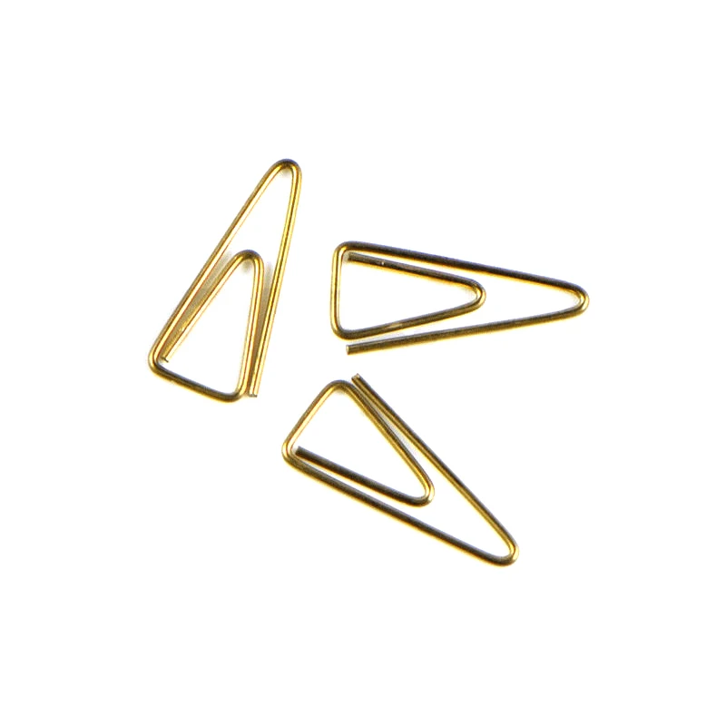 New cute colored gold triangle design office school paper clips stationery,candy student bookmark