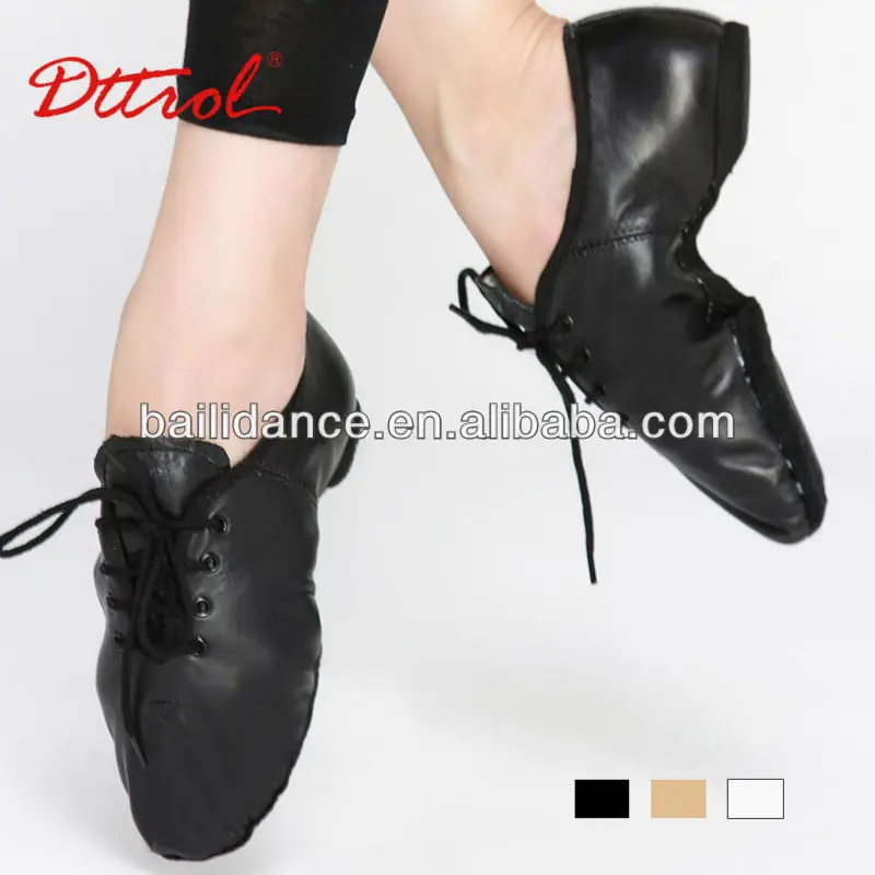 
Dttrol wholesale white tan black lace up cow leather dance shoes latin women salsa D004718 