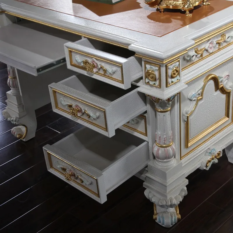 French home office furniture hand carved solid wood office writing desk