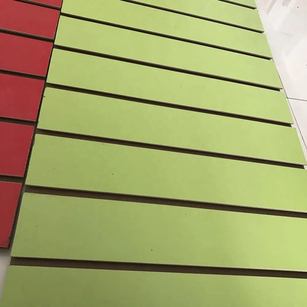 12mm 15mm 18mm Cheap slot mdf for Aluminum finished MDF slatwall panel display stand slotted board