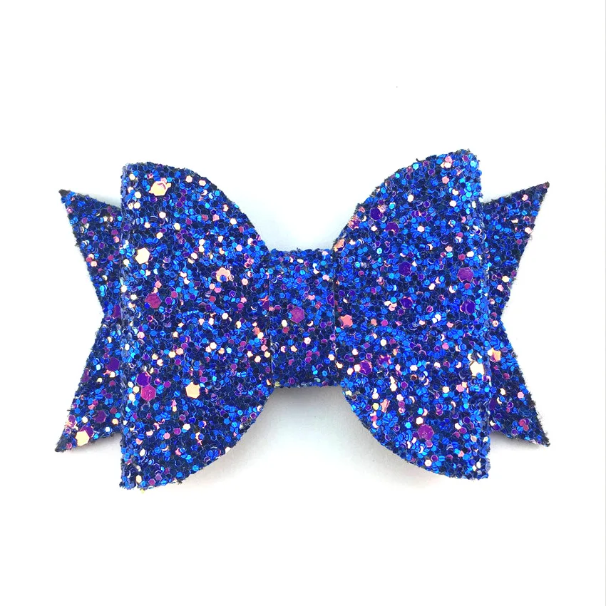 
9*5.5cm glitter sequin colorful bow with clip hot sale girl and cute child hair fashion accessories 