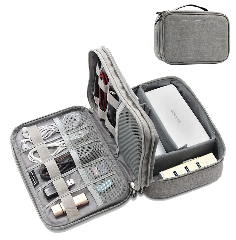 Portable Travel Electronic Accessories Cable Organizer Bag For USB Data Earphone Charger Kit