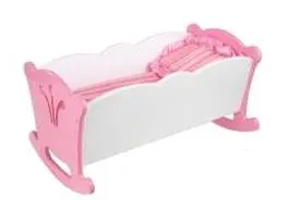 
18' pink baby doll bed, doll cardle 