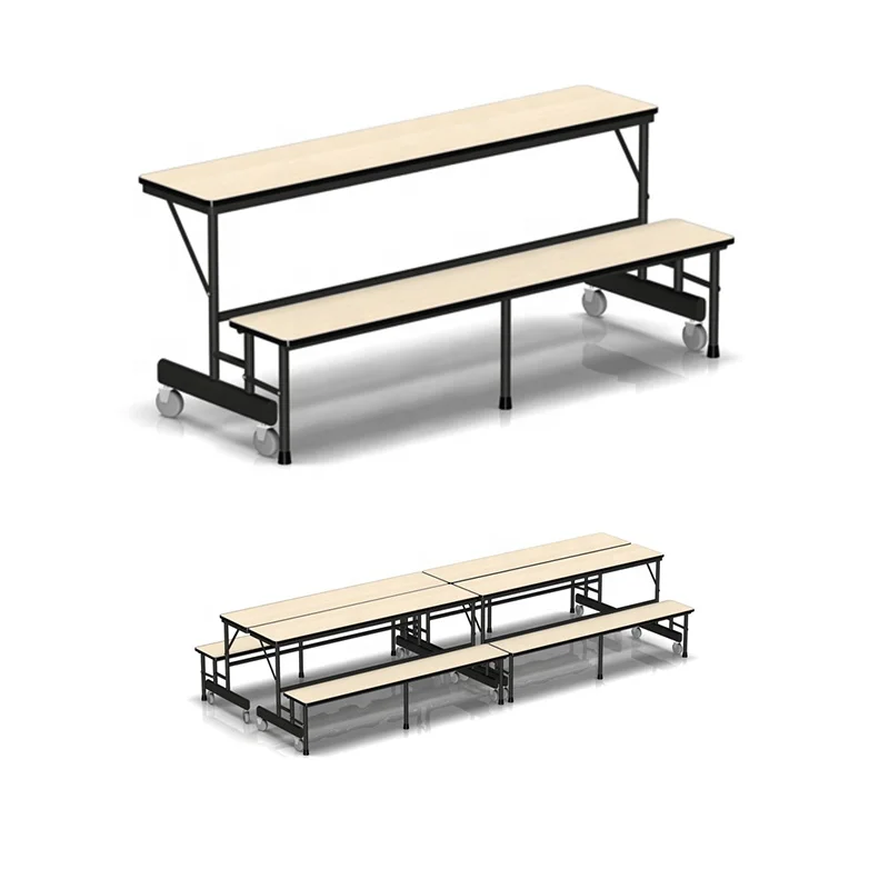 Modern School Cafeteria Table Convert Table Auditorium Bench Outdoor Folding Mobile Canteen Table