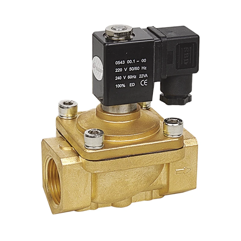 2/2 Way PU220 Series PU220-08 24V Brass Direct Acting Normally Closed Water Solenoid Valve