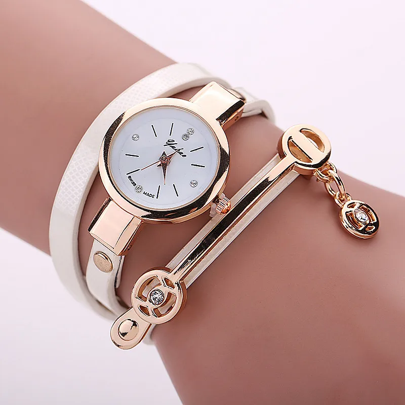 New sweet style lady fashion Hand-woven woman watch leather watches