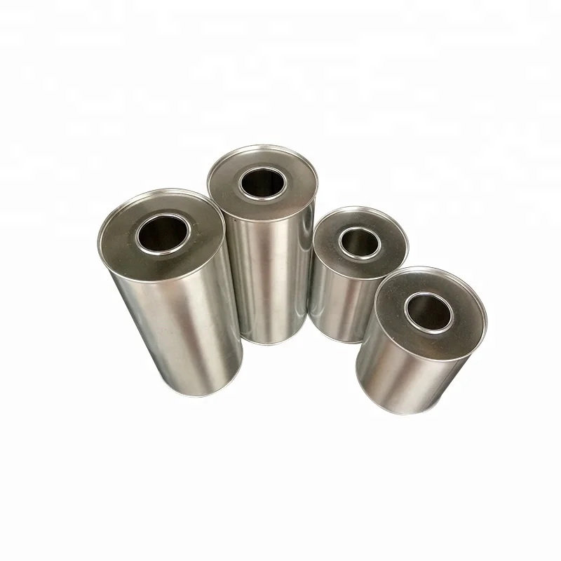 1000ml custom engine oil or lubricant cylindrical tinplate container with plastic cap