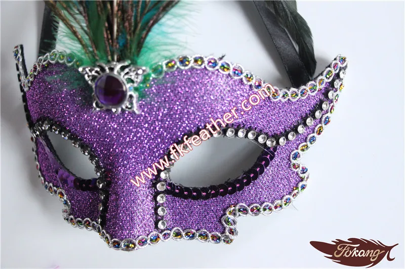 Carnival Mask Peacock Feather Mask With Crystal Diamond For Venetian Masks Wholesale