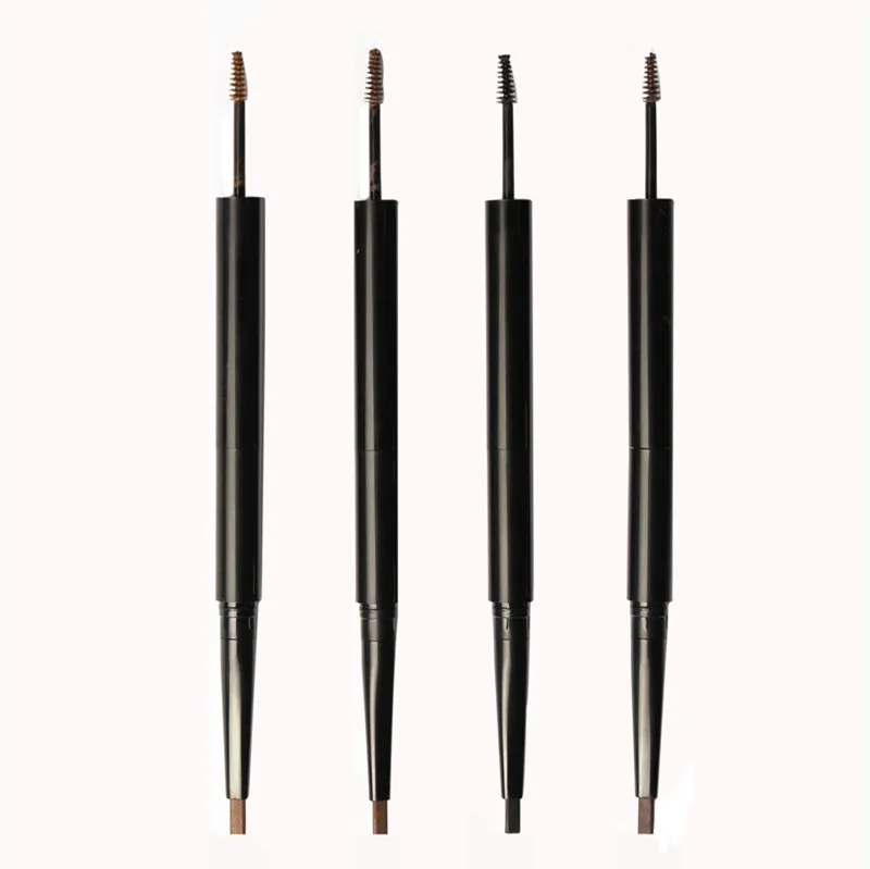 Wholesale Double-Headed Automatic Eyebrow Pencil Pen Waterproof Natural-Look Stick Style Eye Brow Brush Makeup in 4 Colors