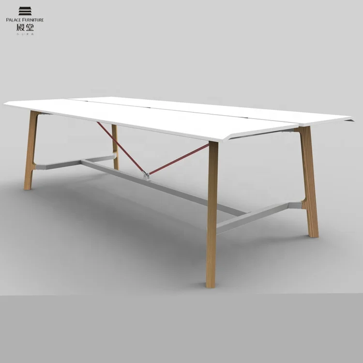 Office meeting table used Solid Wood Leg Meeting Conference Table Wood Luxury Discussion Table