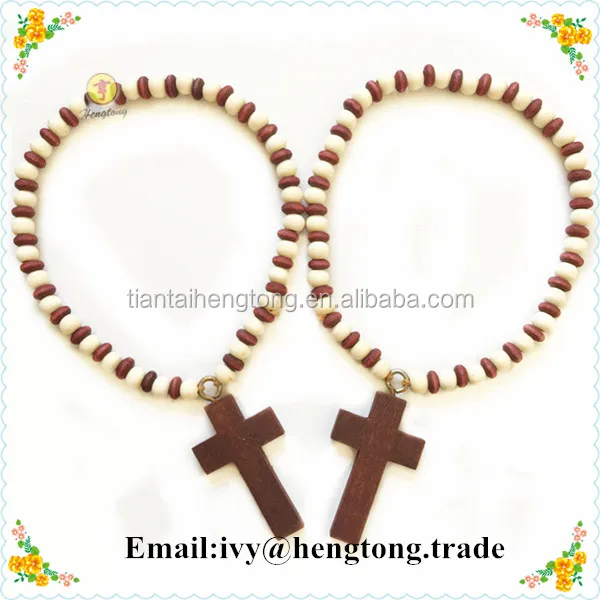 Custom handmade wood beads rosary bracelets with wood cross, religious perfume scent car hanging pendant, catholic rosary