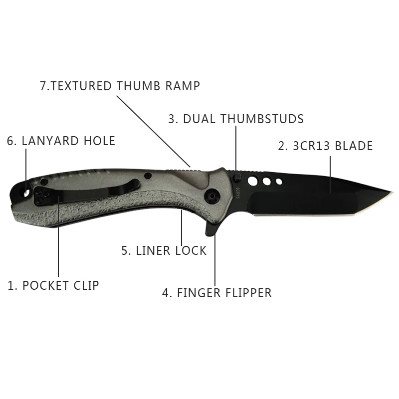 Stainless steel knife with blade lock best mens pocket jungle king combat knife
