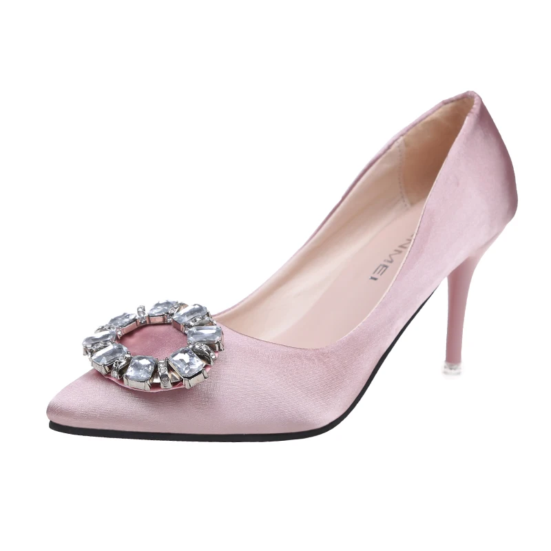 Приятный дизайн шелка Верхняя Высокий каблук Женская обувь