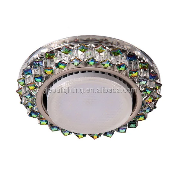 round 6w glued crystal house holder GX53 fixture led spotlight