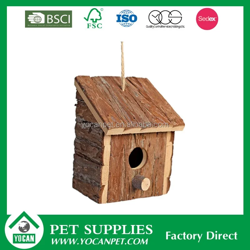 Craft Bird Houses Bird Box Cheap Wholesale Wood Folding Custom Logo Natural Fashion Solid Pet Cages, Carriers & Houses Pine Wood