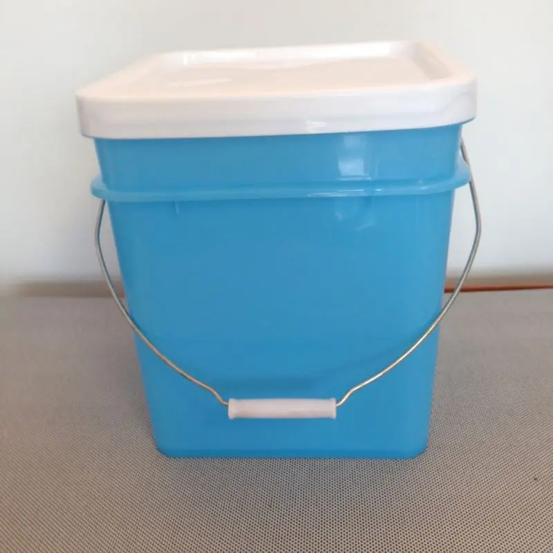 1 gallon/4 liter rectangular plastic pail paint bucket with lid
