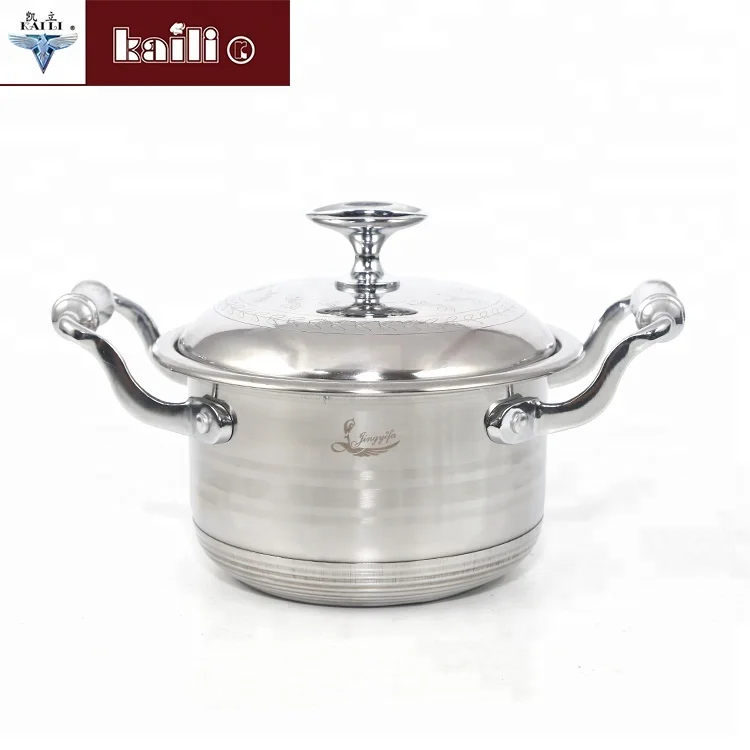 Best quality 3pcs stainless steel cookware set stock italian and korea cookware set with heat resistant handle