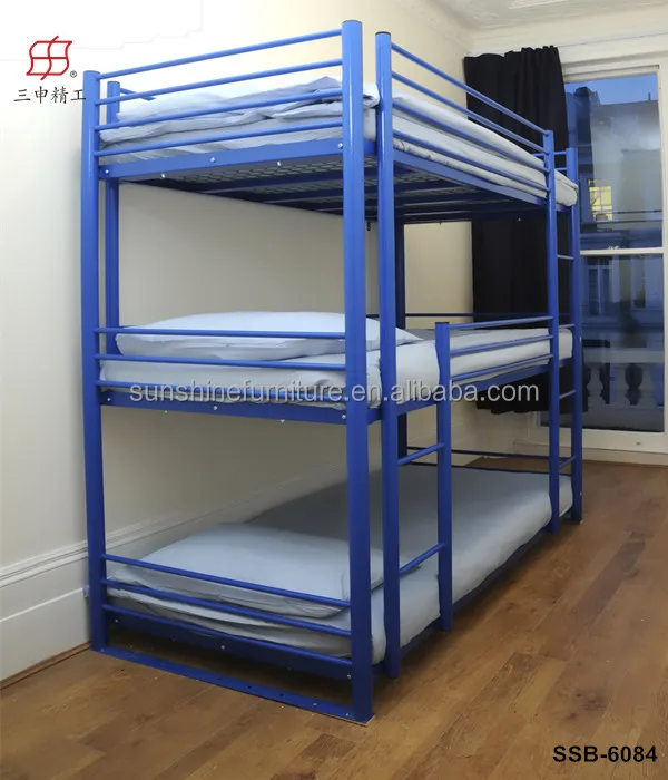 Cheap Military/Home/Hotel/School Heavy Duty Metal 3 Tier Bunk Bed