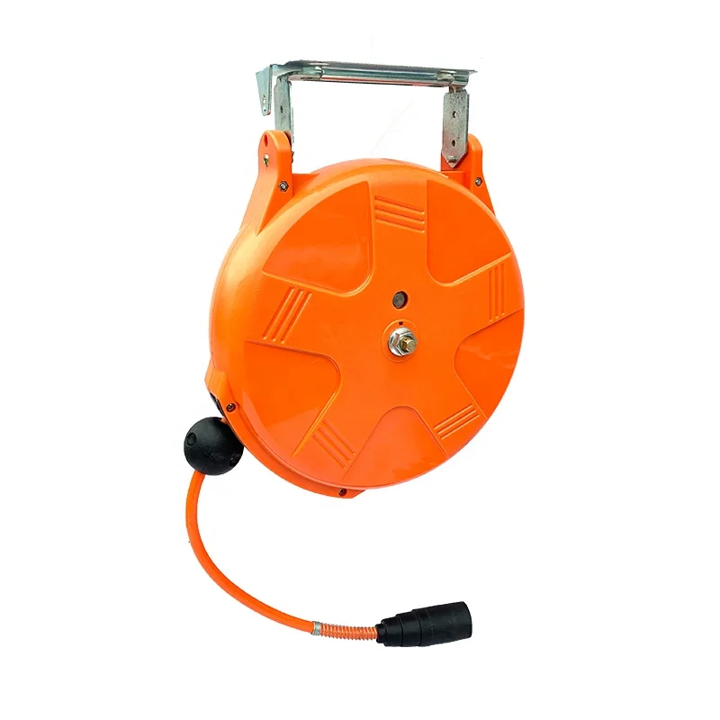 
2019 Wholesale wall mount garden pvc 12m retract roll rotating hose pipe reel car wash air india box parts 