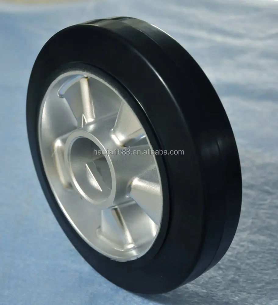 200X50 heavy duty aluminum core rubber casters