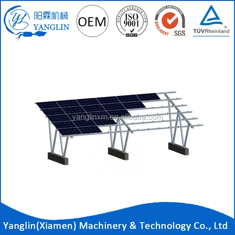 Good quality waterproof Aluminum PV carport system single double car solar carport