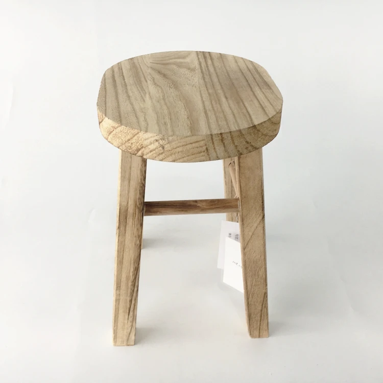 
unfinished paulownia wood design stools for workshop 