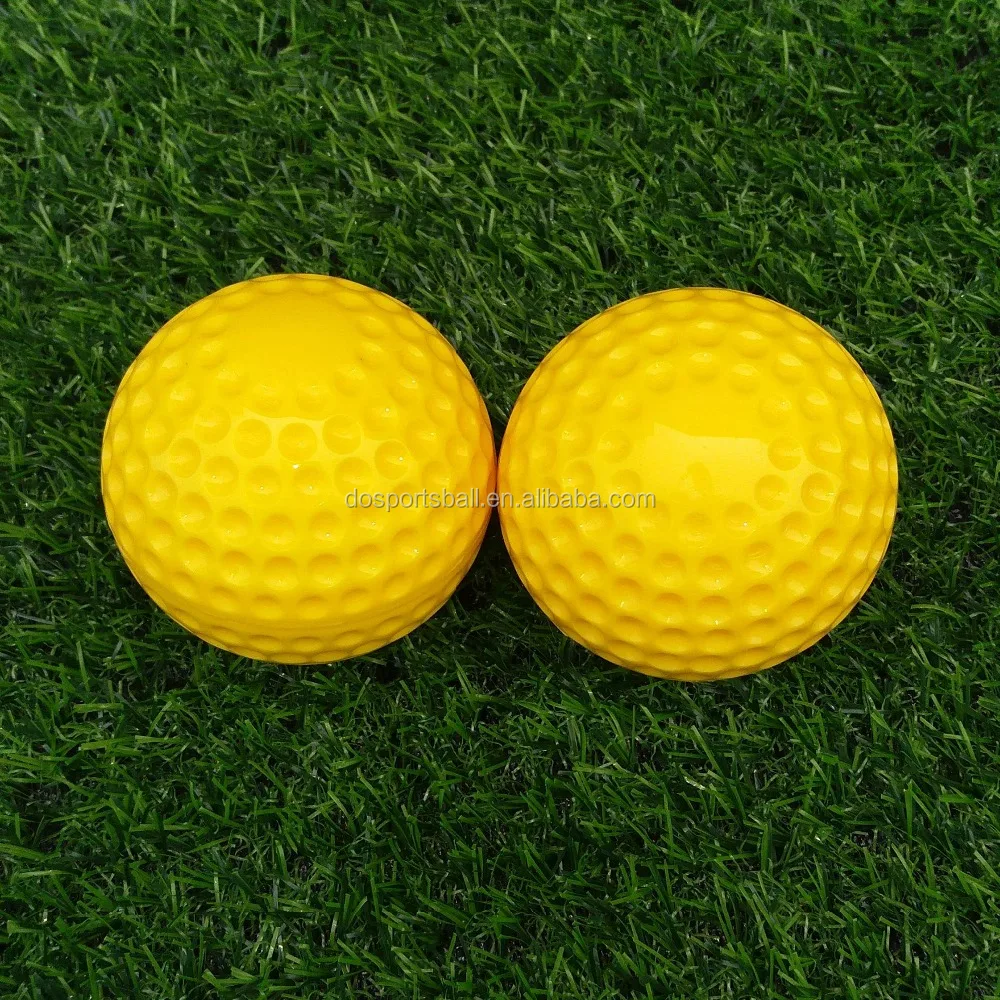 Оптовая продажа 9 дюймов желтый машина для подачи мячей обучение пупырчатая бейсбол