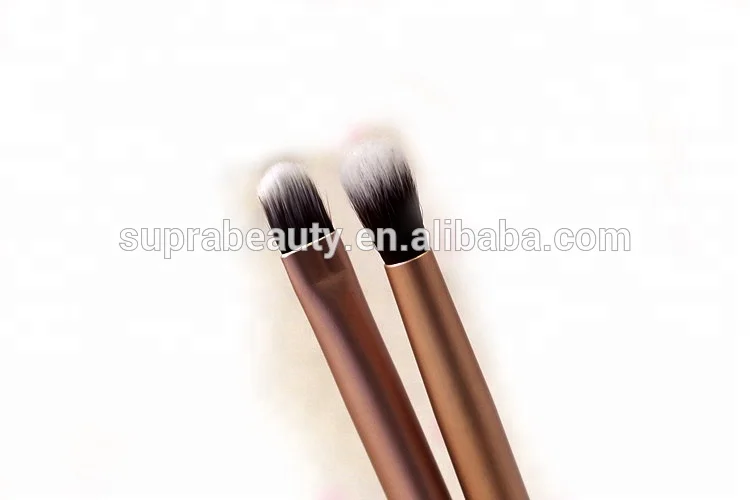 High quality synthetic hair double head makeup double sided aluminum handle cosmetic eye shadow mixing brush