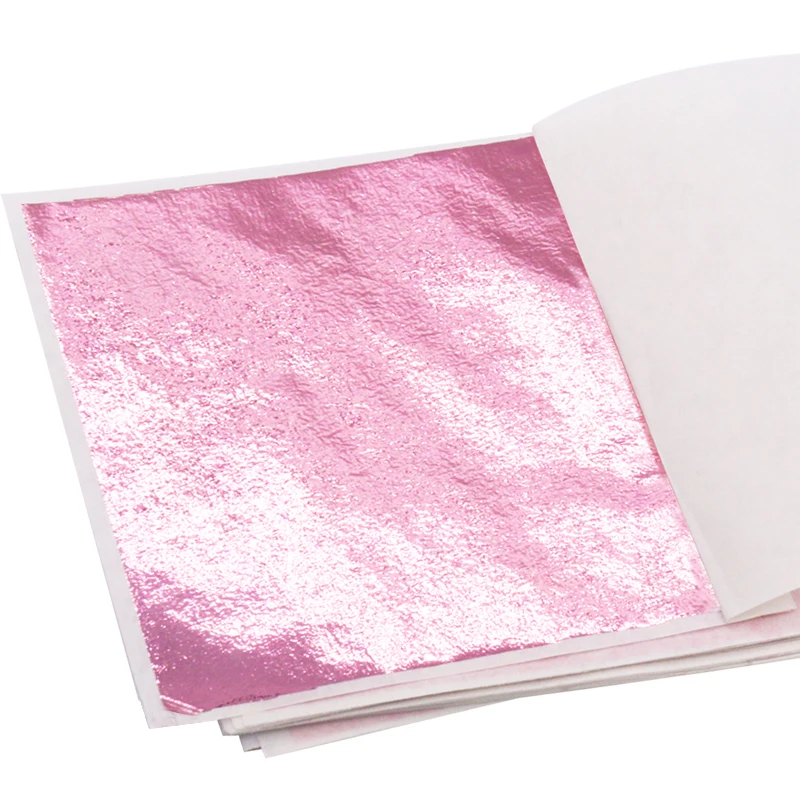 Amazon Top Sales 8x8.5 cm Colorful Taiwan Rose Red Leaf Foil Paper Sheet Gilding Alloy Crafts Color Coated Sheets