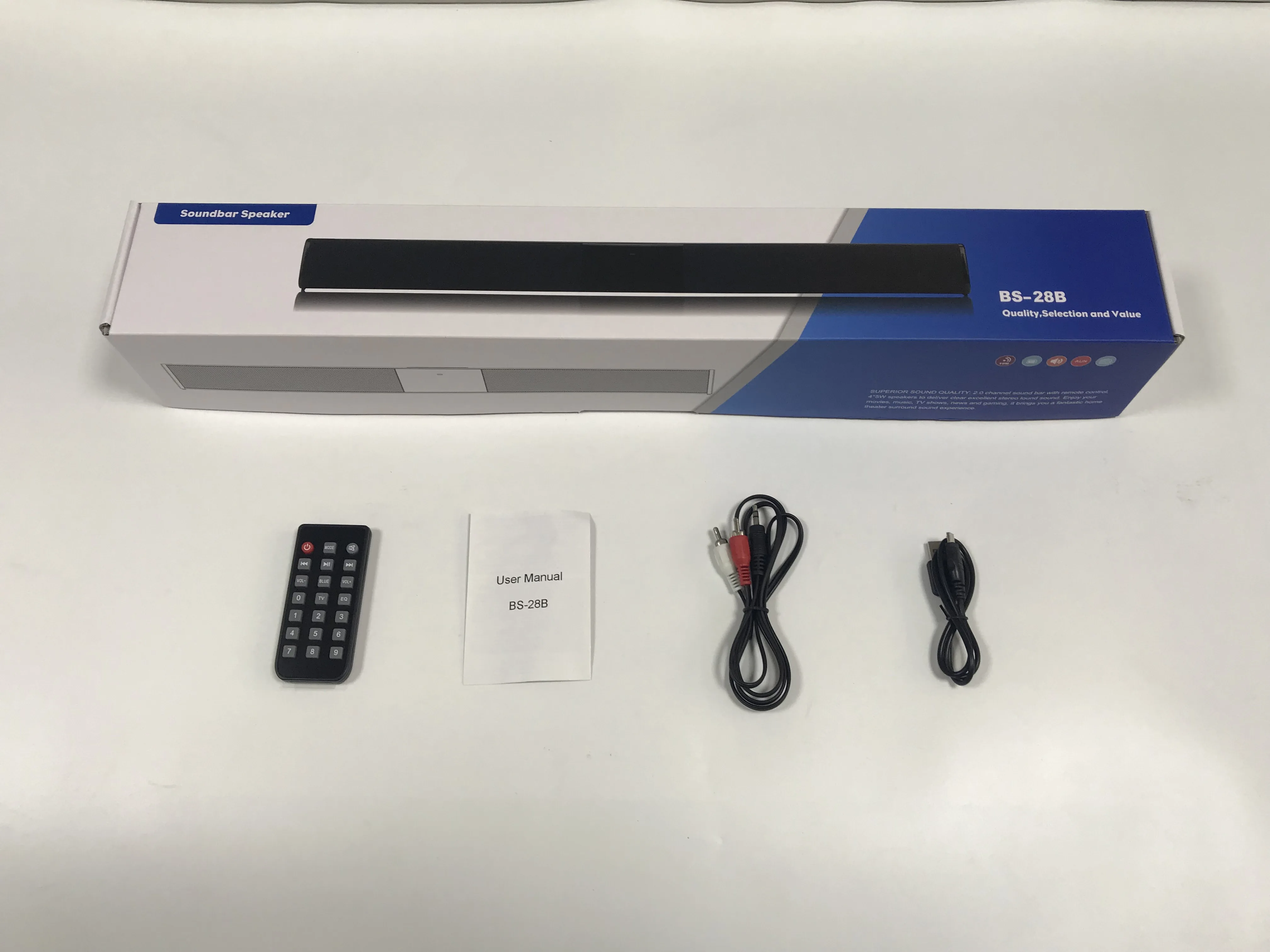 Wireless Sound Bar Speaker Stereo Bass TV Soundbar with Remote control ,RCA,AUX,TF Card