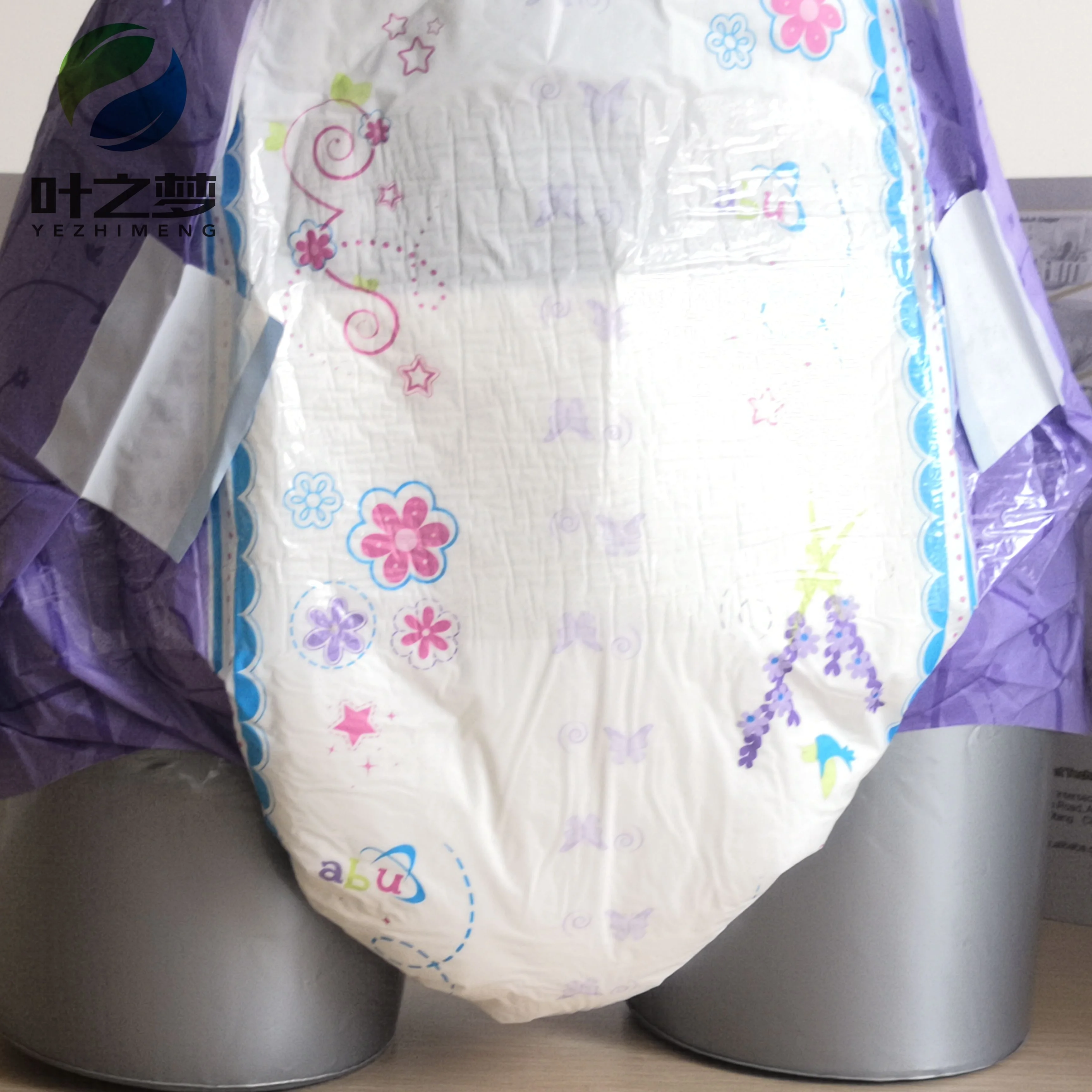 
OEM Ultra Thick Adult Baby Diaper Pink Print High Absorption 6000ml Sale In Bulk 