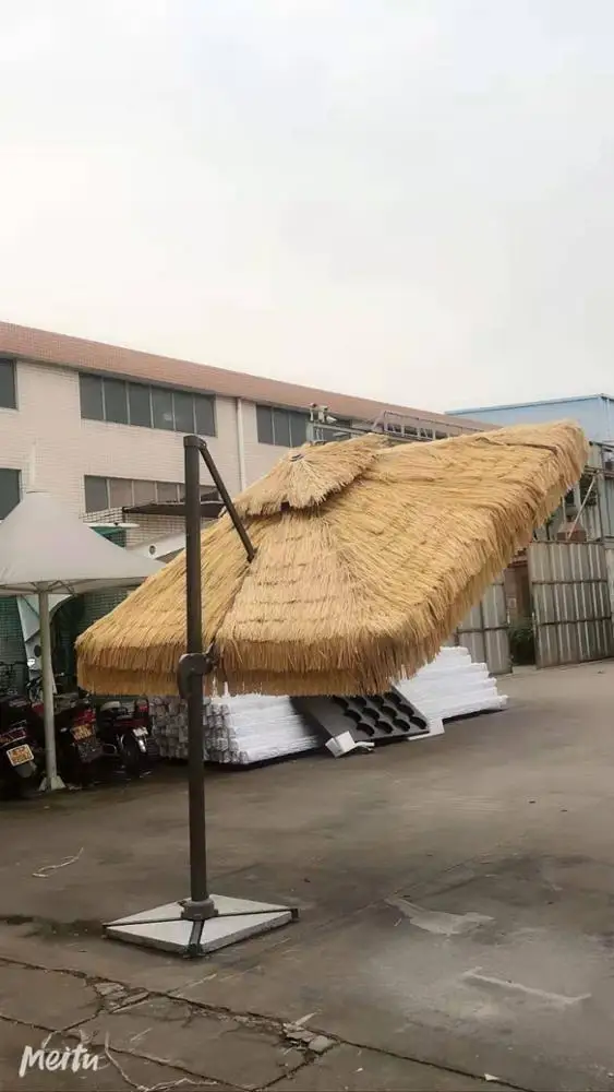 
best- selling outdoor straw roman umbrella thatch beach umbrella 