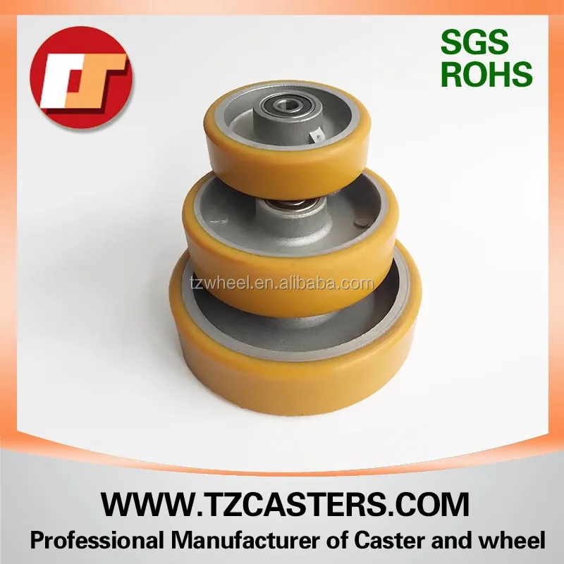 high quality pu wheel with aluminum center for hand pallet truck PA125*38*41