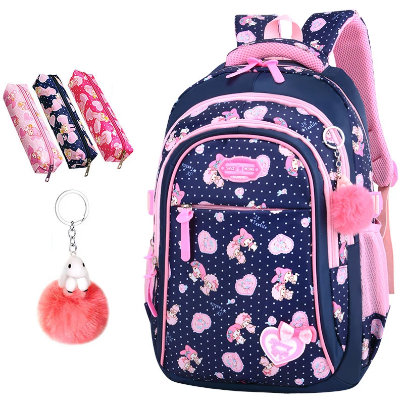 Cute Flowers Pattern Primary School Bookbag Girls Backpack Book Bags for kids in 2019