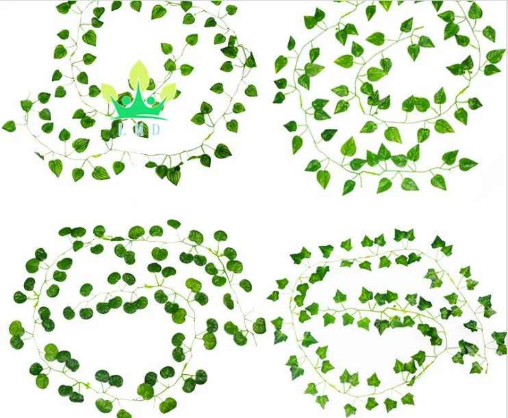 LMD Artificial Hanging Plant,84 Feet Silk English Ivy Vine Garland Arrangement Faux Green Leaves Wreath Home Decor Pack of 12