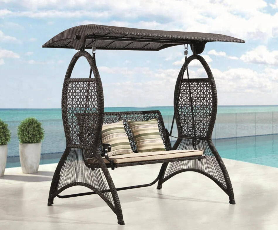Garden outdoor furniture waterproof aluminum rattan Swing