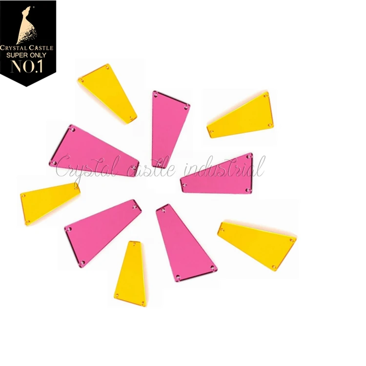 Wholesale large flatback mirror acrylic gems slab sewing rhinestones and mirror stones for costume dance dresses