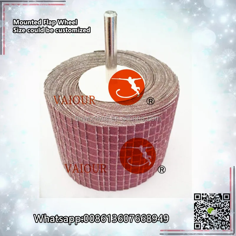 aluminum oxide klingspor cloth abrasive flap wheel with shaft for metal and stainless steel