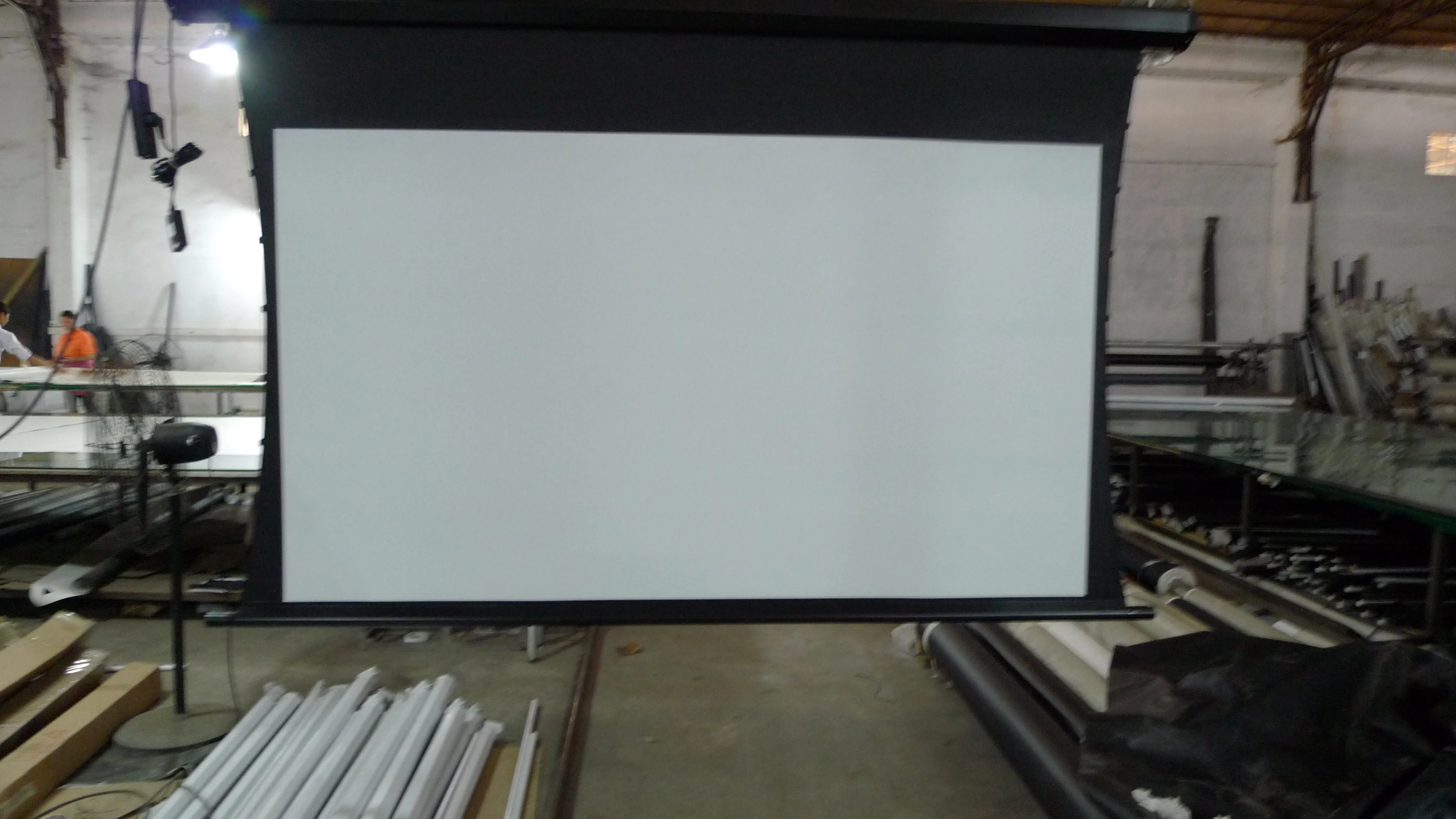 Automatic Pull Down Projector Screen 100 Inch 4:3 Electric Tab Tension Projetion Screen For Home Cinema
