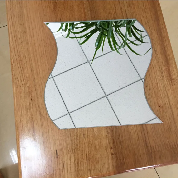 Best selling S shaped frameless wave mirror adhesive mirror for wall 20x40cm 20x120cm 20x160cm