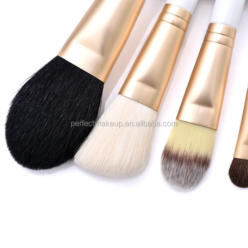 DailyQueen 10pcs Pro golden ferrule White Makeup brushes Cosmetic natural hair High quality makeup brush