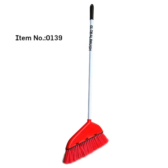 HQ0139 Nigeria market with long iron handle cheap plastic broom