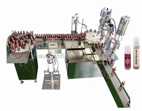 
Full automatic aerosol filling sealing gas flushing machine production line 